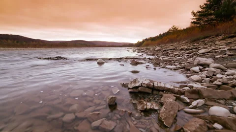 Wild Mountain River Close Up Abundant Clear Stream. Detail Static Shot of Stock Footage 145150188
