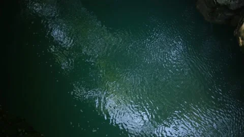 Wild Mountain River Flowing with Stone Boulders and Stone Rapids. Rapid Splashin Stock Footage 162107910