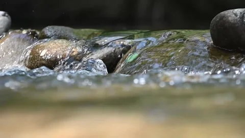 Wild mountain river flowing through stone boulders. Stock Footage 243168603