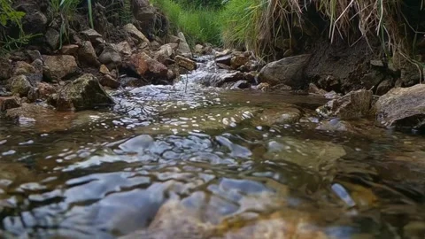 Wild mountain river flowing through rocks, slow motion Vídeo Stock 277516296
