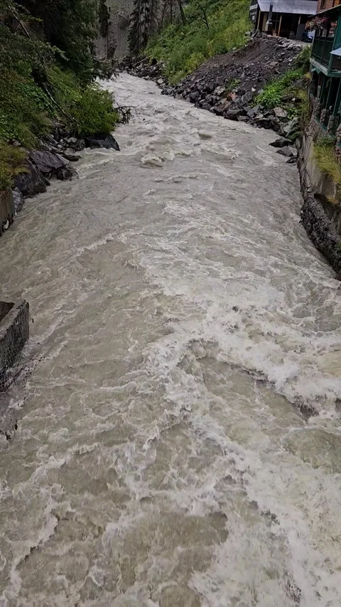 Wild Mountain River Flowing Through Mountain Gorge Stock Footage 330634459