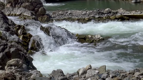 Wild mountain river passing over rocky landscape. Stock Footage 167697234