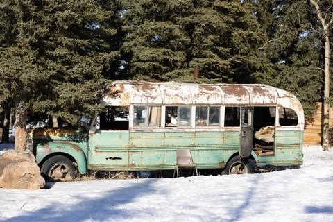 Into the Wild Movie Prop Bus in Alaska Stock Photos