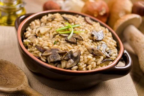 Wild mushroom risotto Foto stock