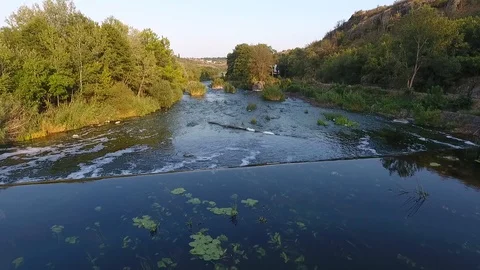 Wild nature. River at sunset Stock Footage 103426676