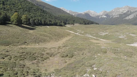 Wild nature with white mountain path Stock Footage 95220642