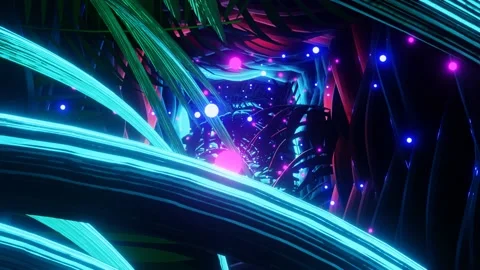 Wild neon jungle Stock Footage 166574201