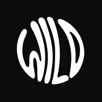 Wild quote in circle wallpaper. Vector hand drawn lettering illustration. Wild Illustrazione stock
