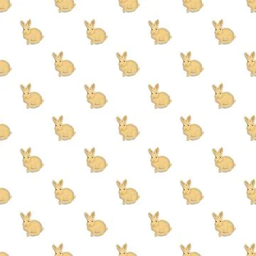 Wild rabbit pattern seamless Stock Illustration
