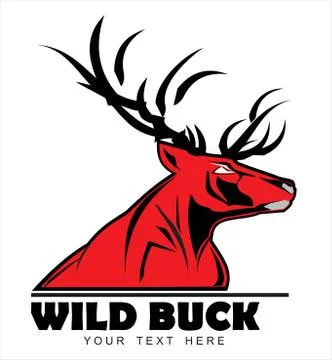 Wild Red Buck Stock Illustration