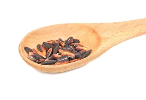 Wild rice in a spoon Stock Photos