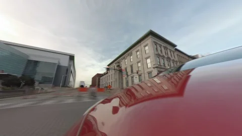 Wild Ride Hyperlapse Timelapse through Downtown Louisville and Tall Buildings Video stock 111498902