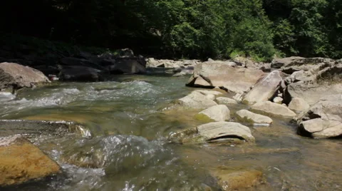 Wild River and Rocks Stock Footage 53241076