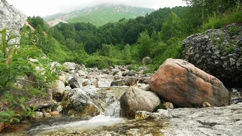 A wild river high in the mountains Stock Footage 80558402