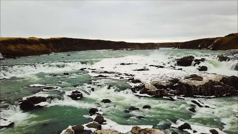 Wild river at Iceland Stock Footage 93871494