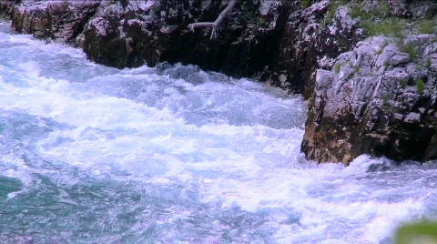 Wild river in the mountain after the rainfall Stock Footage