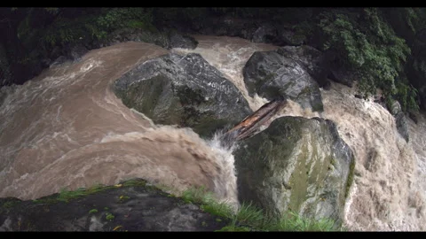 A wild river in the mountains, wide angle Stock Footage 290833083