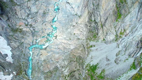 Wild river with rapids birds eye view Norway Europe HDR Stock Footage 209301796