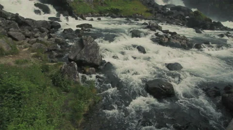 Wild river in rough Norwegian scenery Stock Footage 52999441