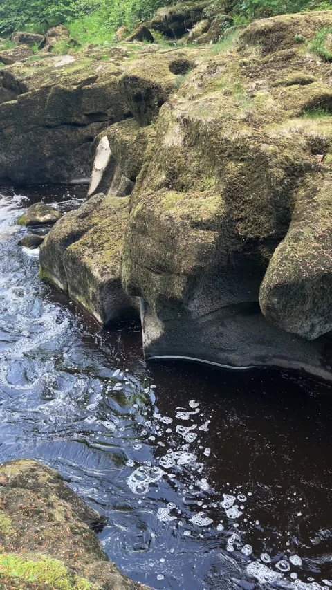 Wild River Wharfe, England Stock Footage 309686345