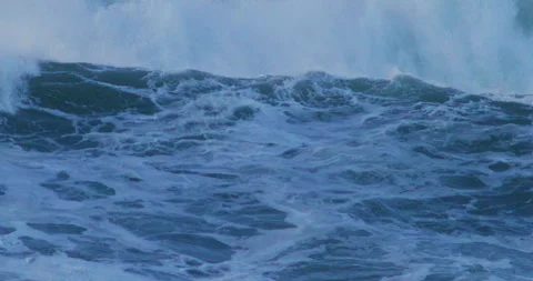 Wild sea swell dramatic breaking waves cinematic slow motio Stock Footage 330919185