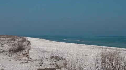 Wild seashore panorama Stock Footage 42543892