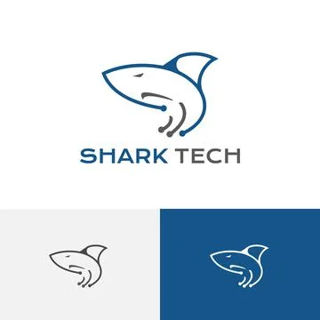 Wild Shark Tech Computer Internet Service Logo Stock Illustration