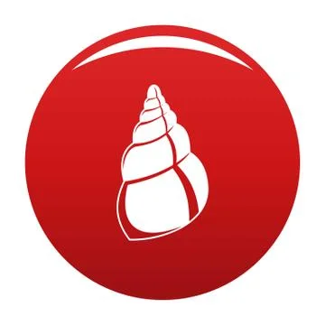 Wild shell icon vector red Stock Illustration