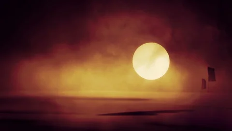 Wild Storm with Strong wind in a Desert Stock Footage 97182359