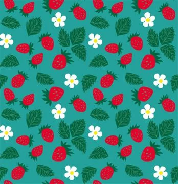 Wild strawberry multicolor seamless pattern for branding package 스톡 일러스트