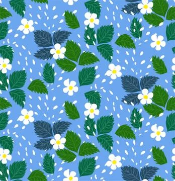 Wild strawberry multicolor seamless pattern for branding package Illustrazione stock