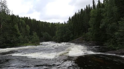 Wild streaming water at a river. Stock Footage 286253073