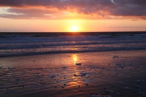Wild Sunset in Brittany Stock Photos