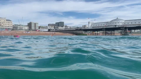 Wild Swimmers in brighton Stock Footage 201190098