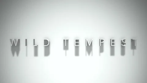 Wild tempest 3D title animation with shadows on a white background Stock Footage 297816621