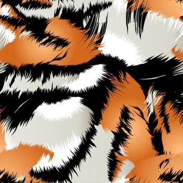 Wild tiger stripes in a seamless pattern Illustrazione stock