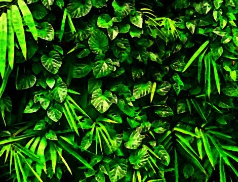 Wild tree leaf painting Stock Illustration