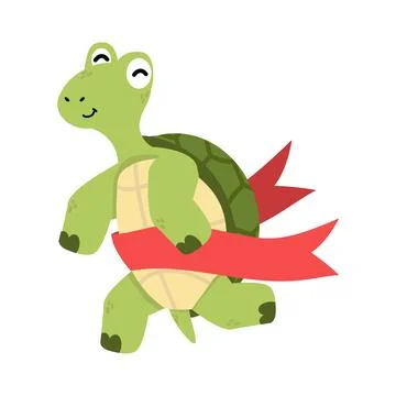 The wild turtle runs to the finish line Stock Illustration