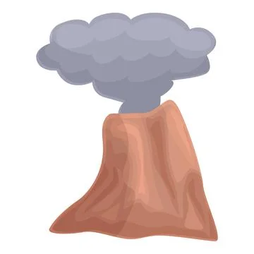 Wild volcano icon cartoon vector. Volcanic eruption Stock Illustration