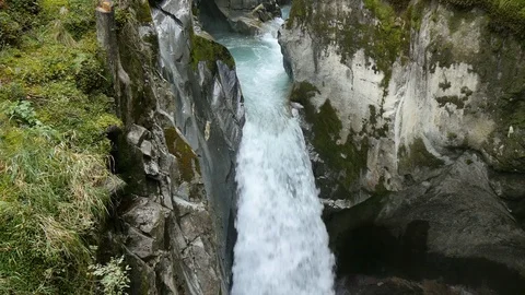 Wild water stream in austrian alps near innsbruck Stock Footage 70581804