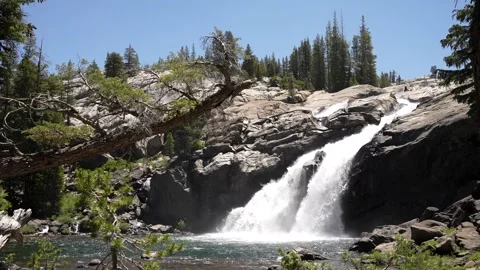 Wild Waterfall in a Alps Stock Footage 242025225