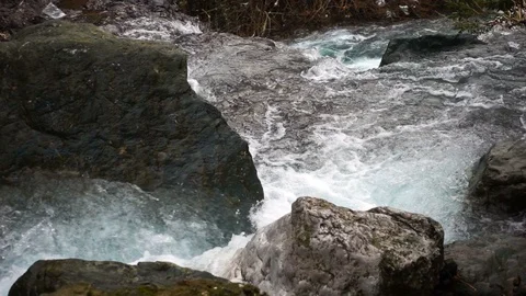 Wild Waterfall in Nature and Rocks 4 Stock Footage 101743564