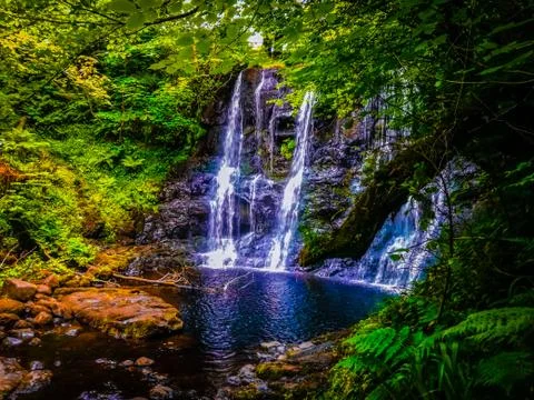 Wild Waterfall (summer) Stock Photos