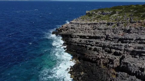 Wild waves on the coast of Zakynthos Stock Footage 266823675