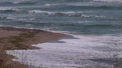 Wild waves in the morning Stock Footage 41212636