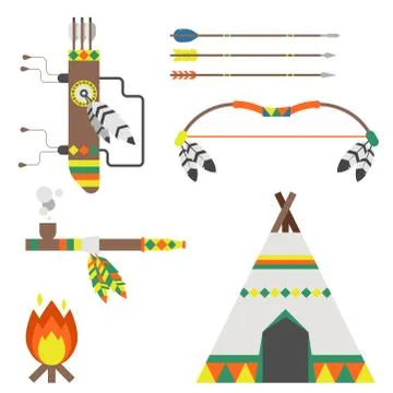 Wild west american indian designed element traditional art concept and native Stock Illustration