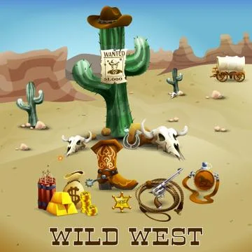 Wild West Background Illustration Stock Illustration
