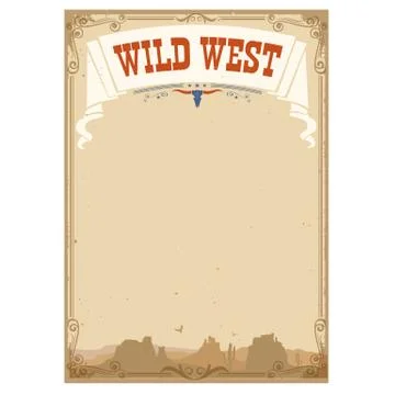 Wild west background for text. Vector illustration Stock Illustration
