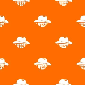 Wild west cowboy hat pattern vector orange Illustrazione stock