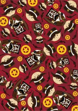 Wild West Cowboy Pattern Stock Illustration